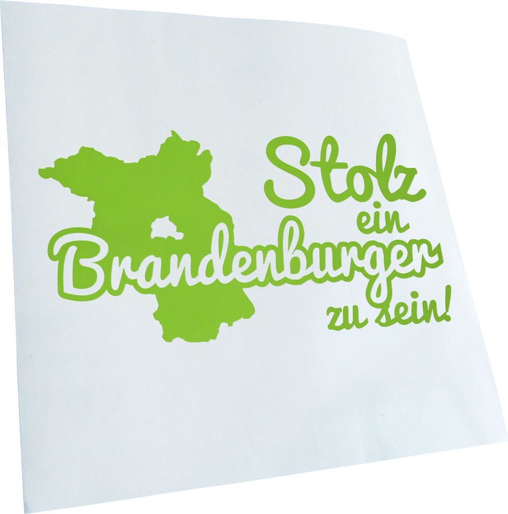 Kiwistar - Autoaufkleber - Brandenburger Stolz - Lindgrün - 30x15cm - Aufkleber für Auto, Laptop, Fahrrad, LKW, Motorrad mehrfarbig JDM Decal Racing