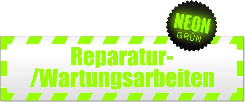 Reparatur Wartung gestreift Magnetschild Schild magnetisch
