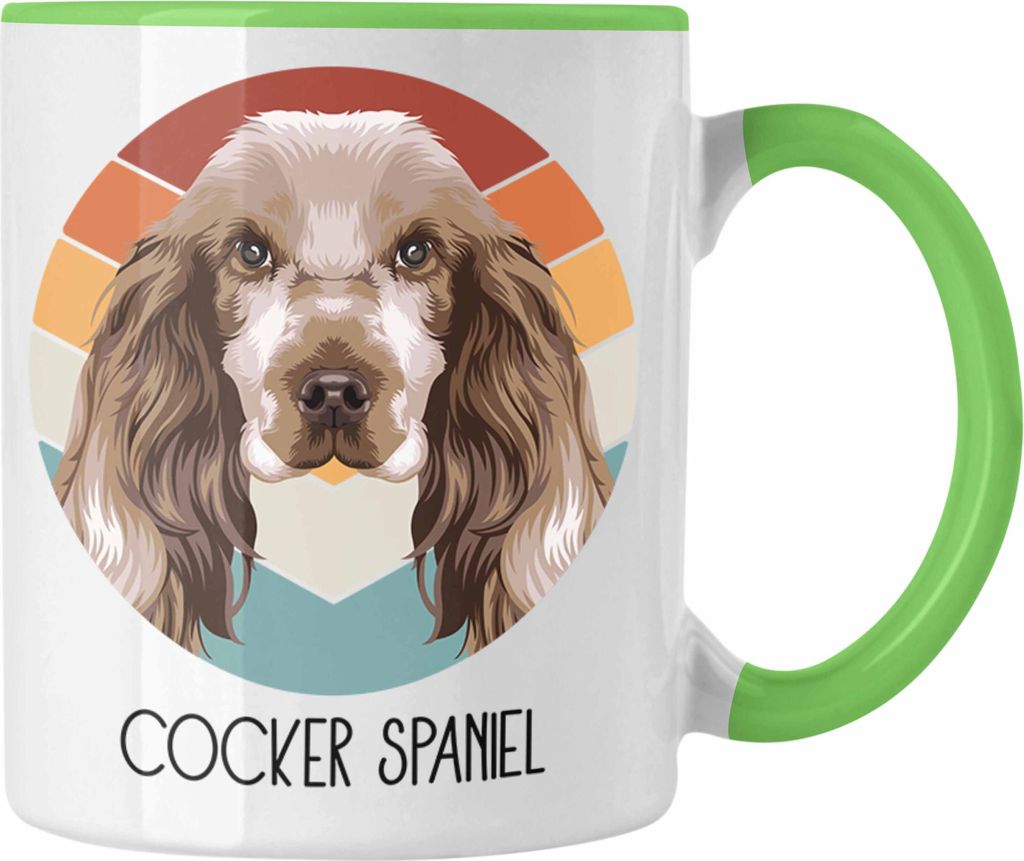 Trendation - Cocker Spaniel Besitzer Tasse Geschenk Lustiger Spruch Geschenkidee Cocker Spaniel Mama Papa (Grün)