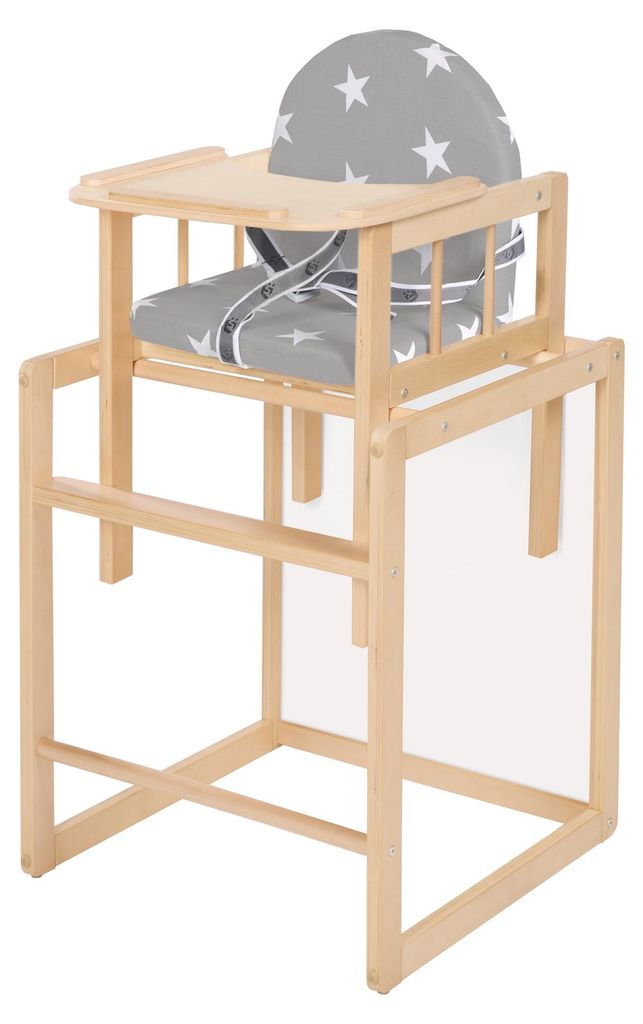 Chaise haute combinée en bois Roba Little Stars, nature Image du produit 