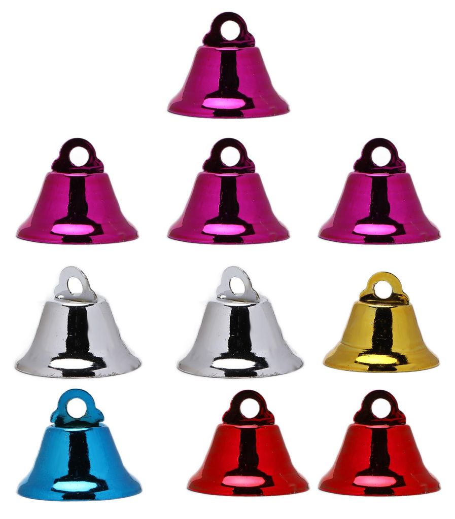 10 Stück bunte Glocken, Vogel-DIY-Zubehör, interaktives Eisen-Glockenspielzeug für Papageien, 2,1 cm