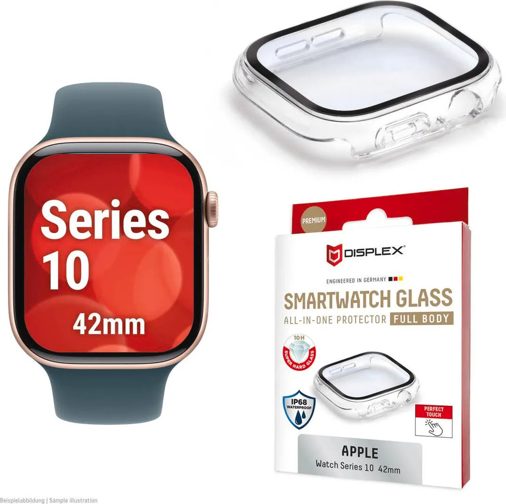 Displex 02132 Film de Protection Apple Watch 11/10 42mm en Verre Trempé
