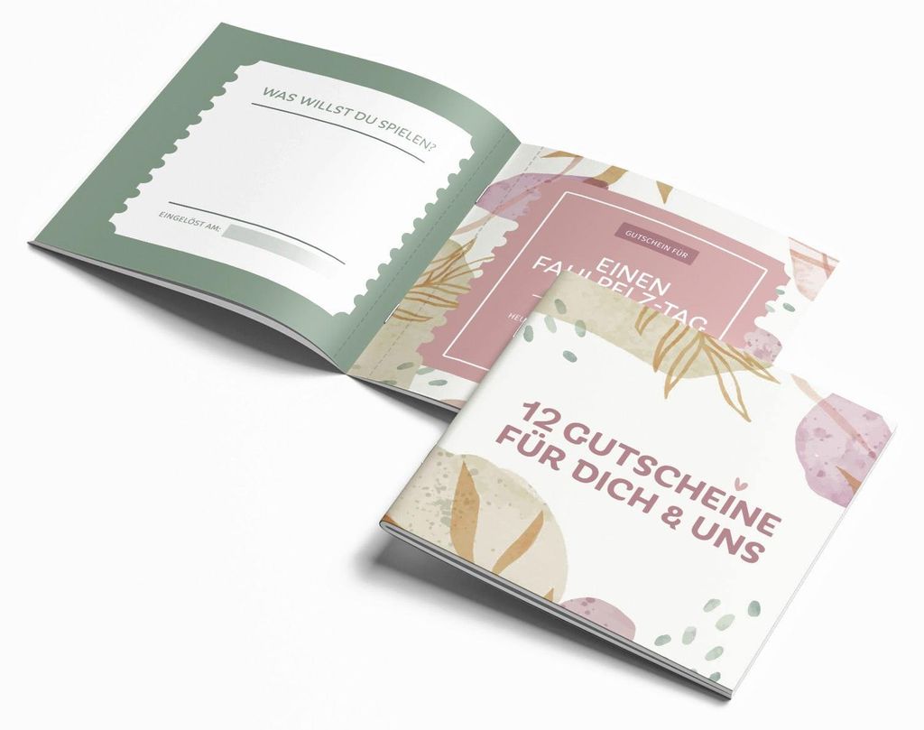 Pärchen Gutscheinheft zum Abreißen 12 Gutscheine für Partner Frau & Mann