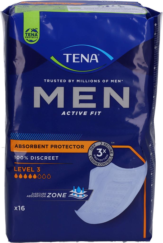 TENA Men Active Fit Level 3 Inkontinenzeinlagen, 16 St. Produktbild 
