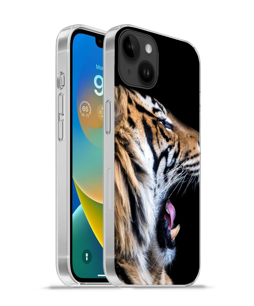 MuchoWow Handyhülle Schutzhülle Hülle für Apple iPhone 14 Plus - Soft case Tiger - Tiere - Porträt Silikon Softcase Handy Hülle - Abbildung