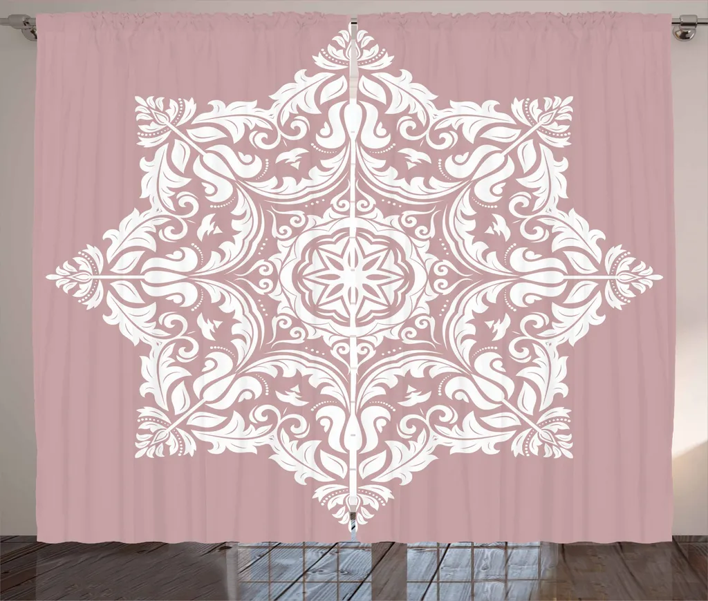 Tenda Abakuhaus 280x245 cm Mandala Rosa Bianco Microfibra Lavabile