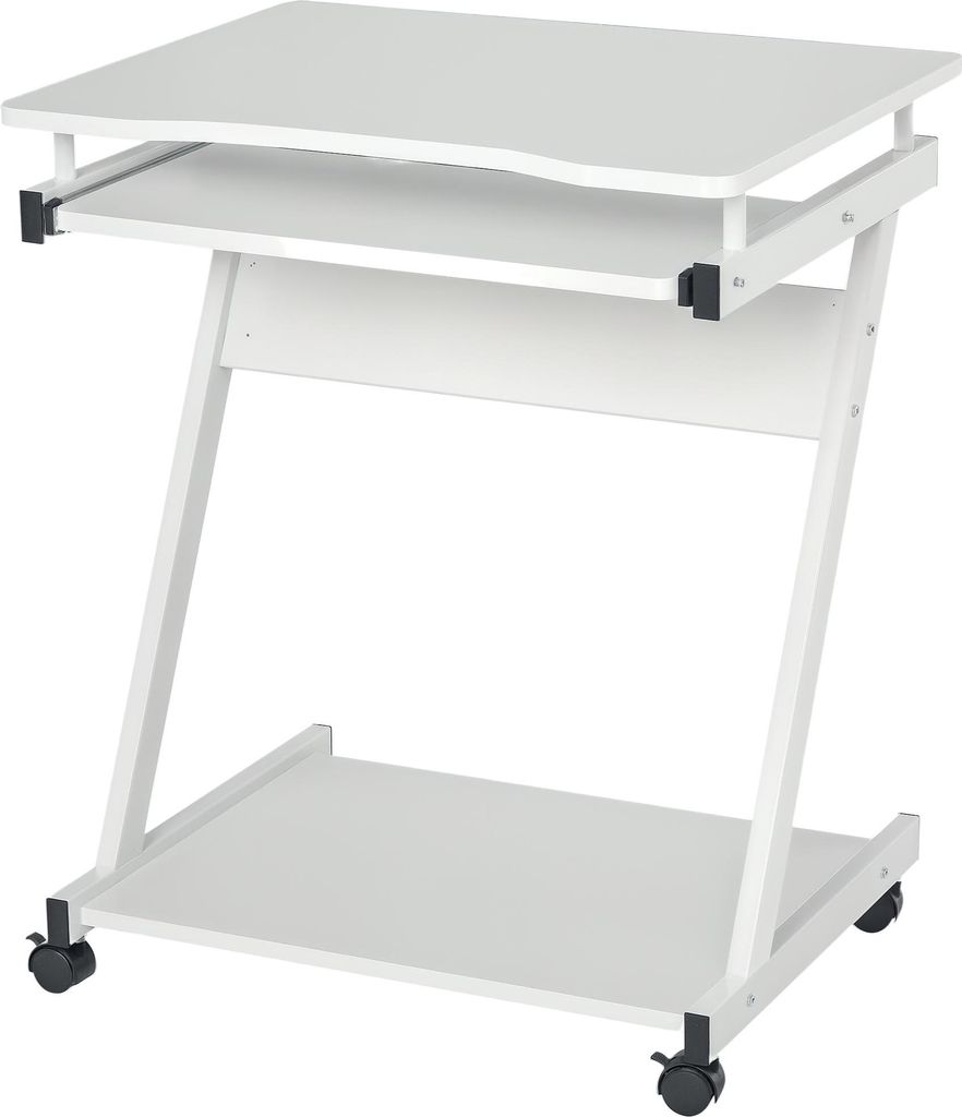HOMCOM Bureau Informatique Roulant - Bureau Mobile - Table Image du produit 
