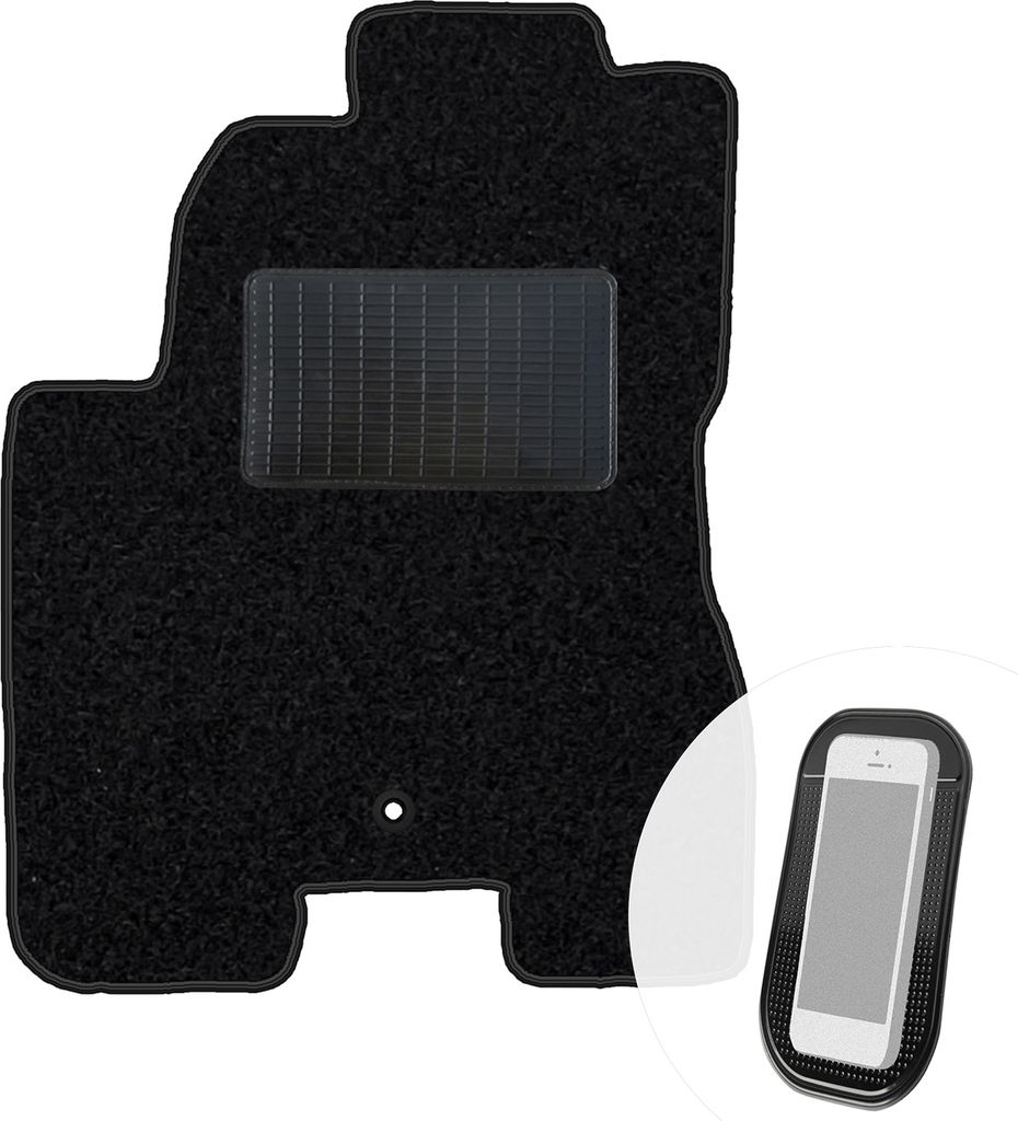 moto-MOLTICO Fahrer Fußmatte Auto Velours Fahrerseite Autoteppiche Schwarz Fahrermatte 1-teilig passend für Hyundai Tucson 2004-2009