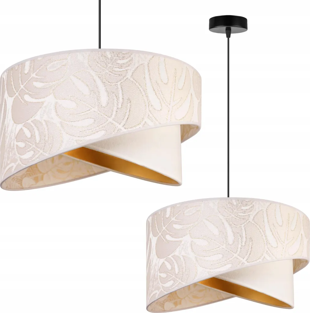 Sospensione Design Industrial Milan Crema e Nero: Eleganza in Velluto E27