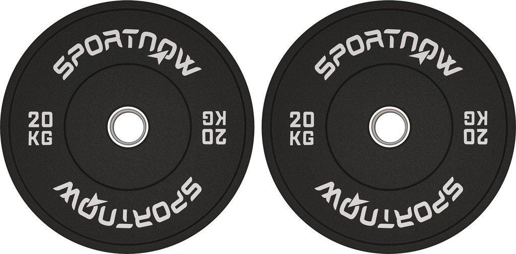 SPORTNOW 2er-Set Hantelgewichte, 2 x 20kg Gewichte, Hantelscheiben-Set, Gewichtsscheiben für 5 cm Hantelstange, Ø 50 mm Bohrung, Schwarz