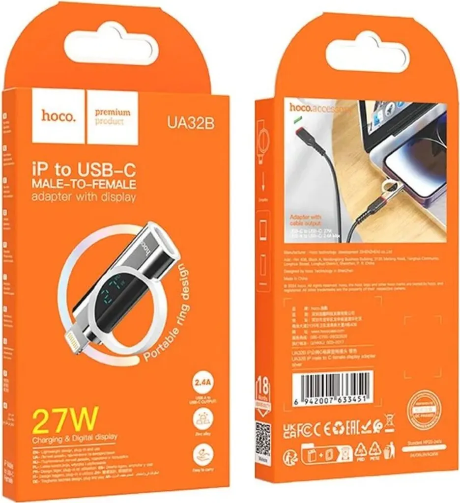 Adattatore iPhone Lightning a USB-C con Display 27W Argento - 3