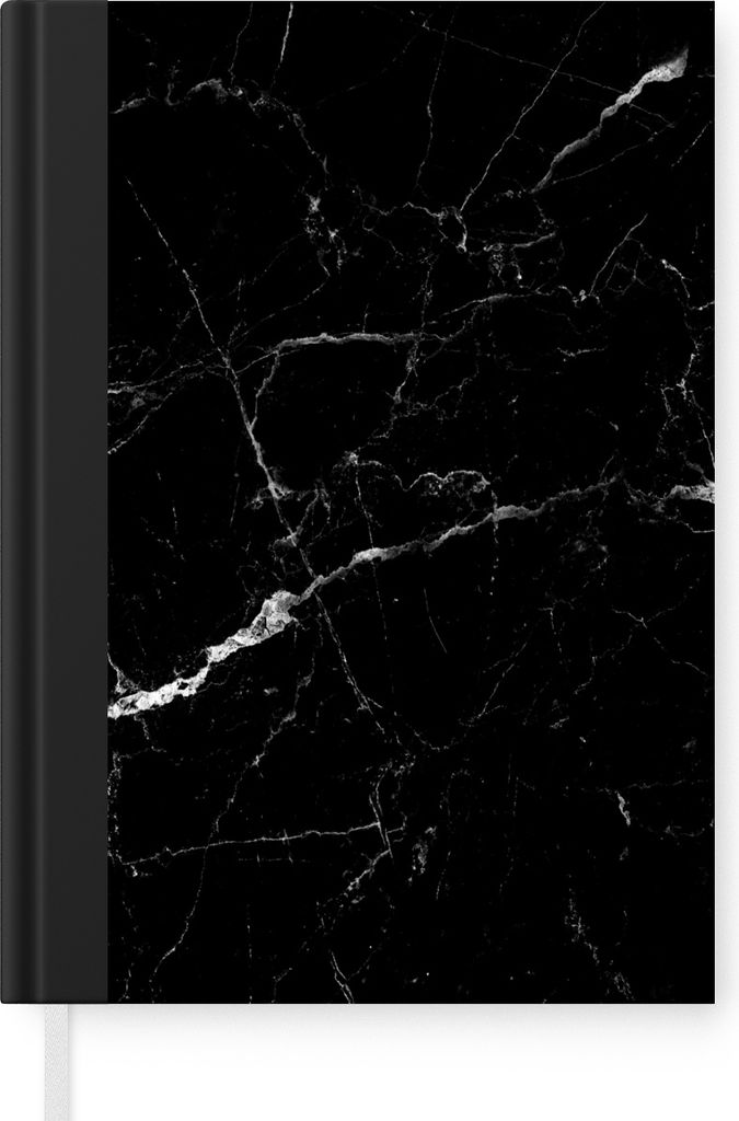 MuchoWow Notizbuch Tagebuch Haushaltsbuch Notebook A5 Marmoroptik - Schwarz - Luxus - Notizblock - Notizheft - Notebook - Schreibblock - Papier