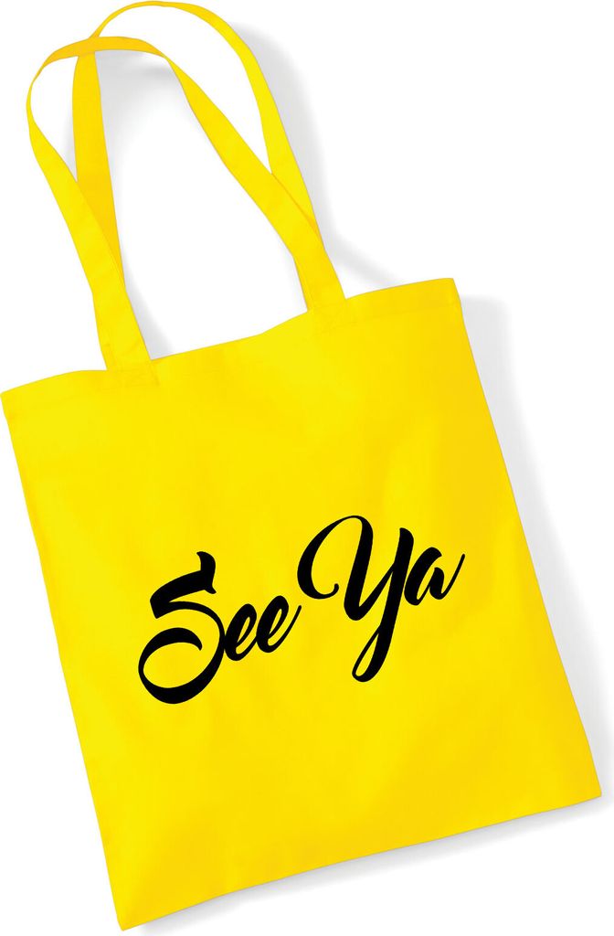 Huuraa Jutebeutel See Ya Spruch 10 Liter Yellow Baumwolle Produktbild 