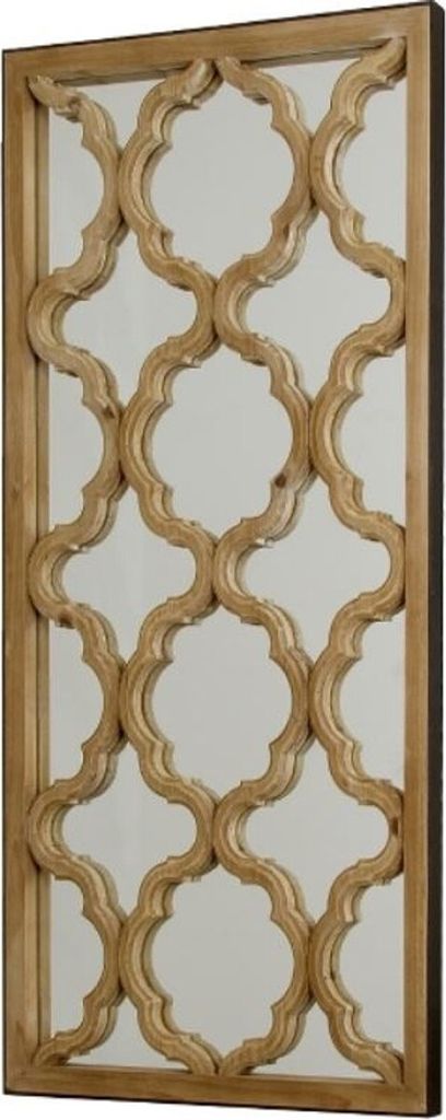 Casa Padrino Designer Spiegel / Wandspiegel Naturfarben 61 x H. 122 cm - Designermöbel