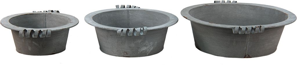 Clayre & Eef Dekoration Schale 3er Set Ø 36x11 cm Grau Metall