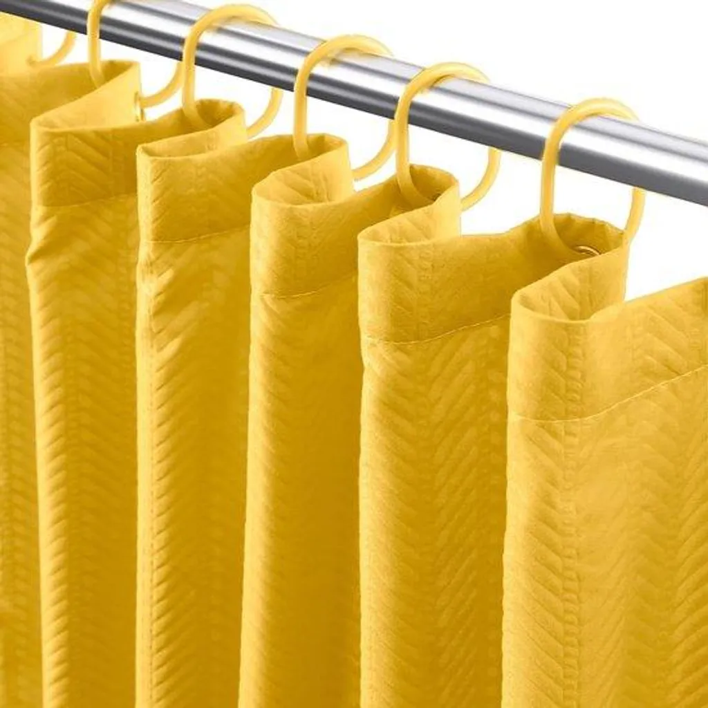 Rideau de douche imprimé végétal avec anneaux de fixation