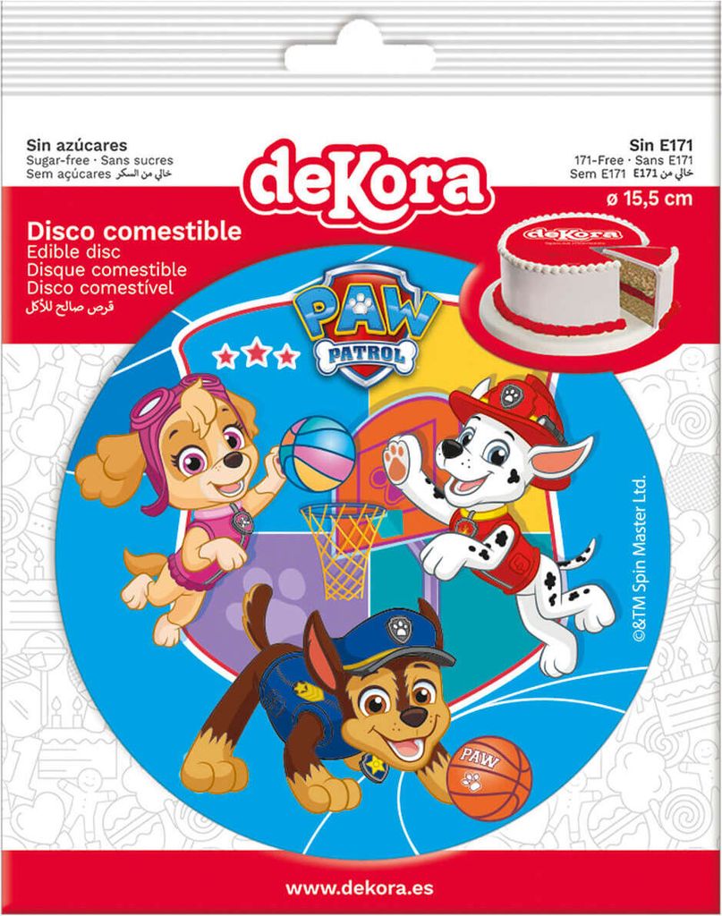 Fondantpapier Pfotenpatrouille Basketball 15,5cm Produktbild 3