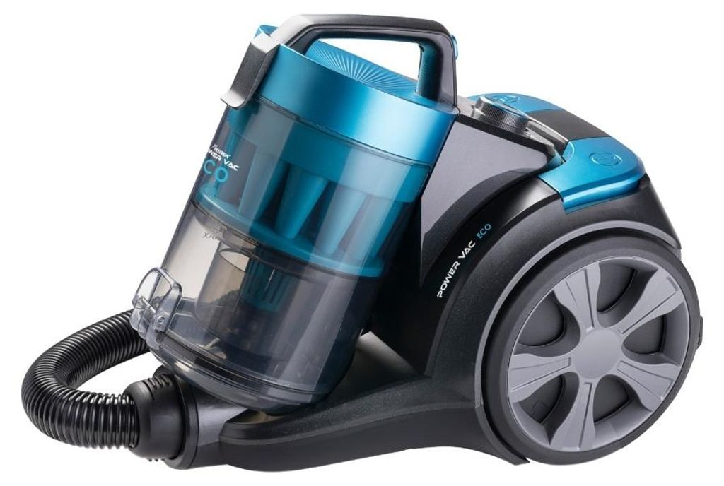 A cyclonic vacuum cleaner shown from the side against a white background.
