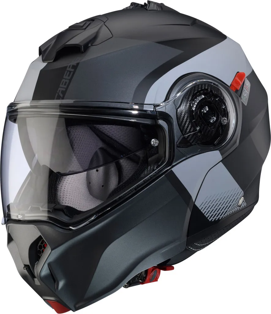 Casque Modulable Caberg Duke Evo Indy Noir Mat Gris pour Moto et Scooter