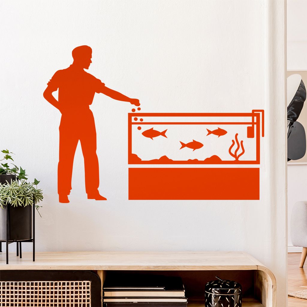 Aquaristik Fische Aquariums Wandtattoo Wandaufkleber Wall Sticker - Dekoration, Küche, Wohnzimmer, Schlafzimmer, Badezimmer