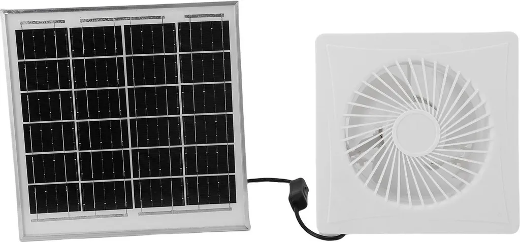 Extracteur d'air solaire 8W blanc rond avec panneau haute efficacité