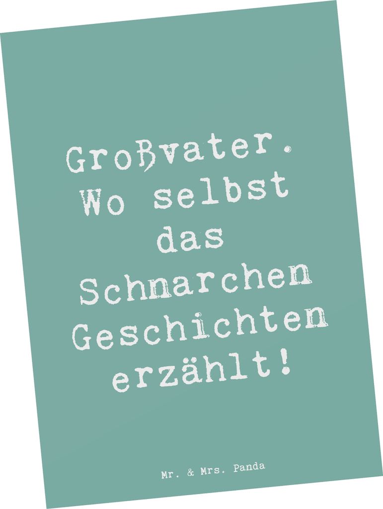 Mr. & Mrs. Panda Grußkarte Spruch Großvater Geschichten - Meeresbrise - Geschenk, Familie, Kunstkarten, Liebe, Postkarten, Humor, Wertschätzung,...