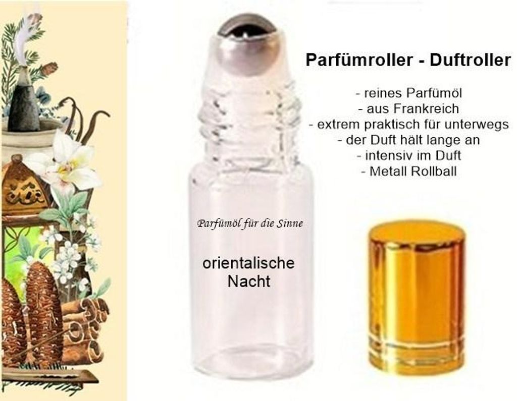 GKA Parfüm Duftroller Parfümroller orientalische Nacht Roll-On für unterwegs Parfümöl aus Frankreich sehr intensiv