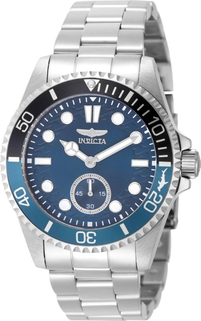 Invicta Pro Diver 49432 Herren Uhr - Quartz Bewegung - Edelstahl mit Blauem Zifferblatt - 43 mm