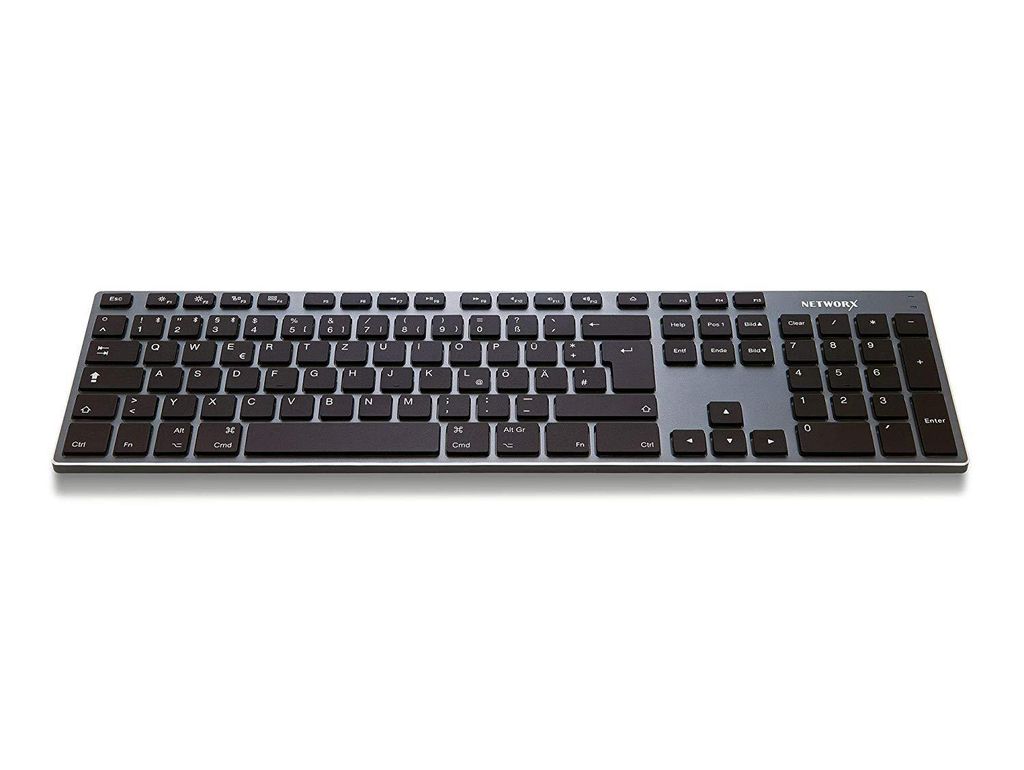 Networx Pro Bluetooth Premium kabellose Tastatur Multi Host Bluetooth grau -