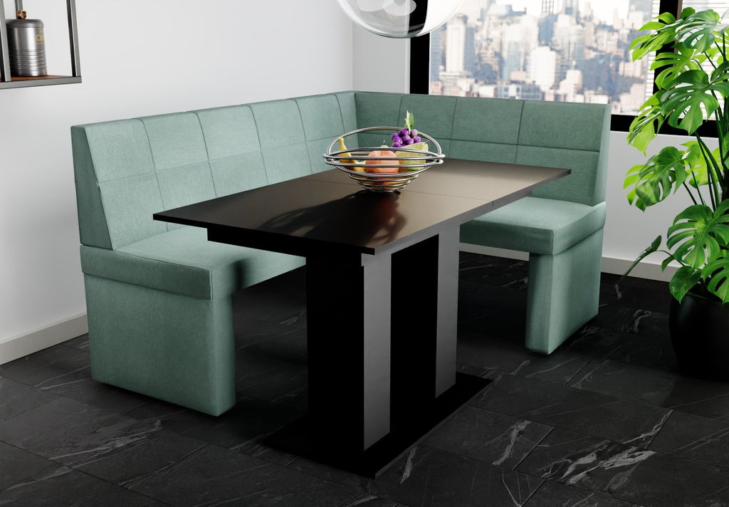 Eckbankgruppe 168x128 cm BLAKE L Stoff Soro Türkis / Produktbild 