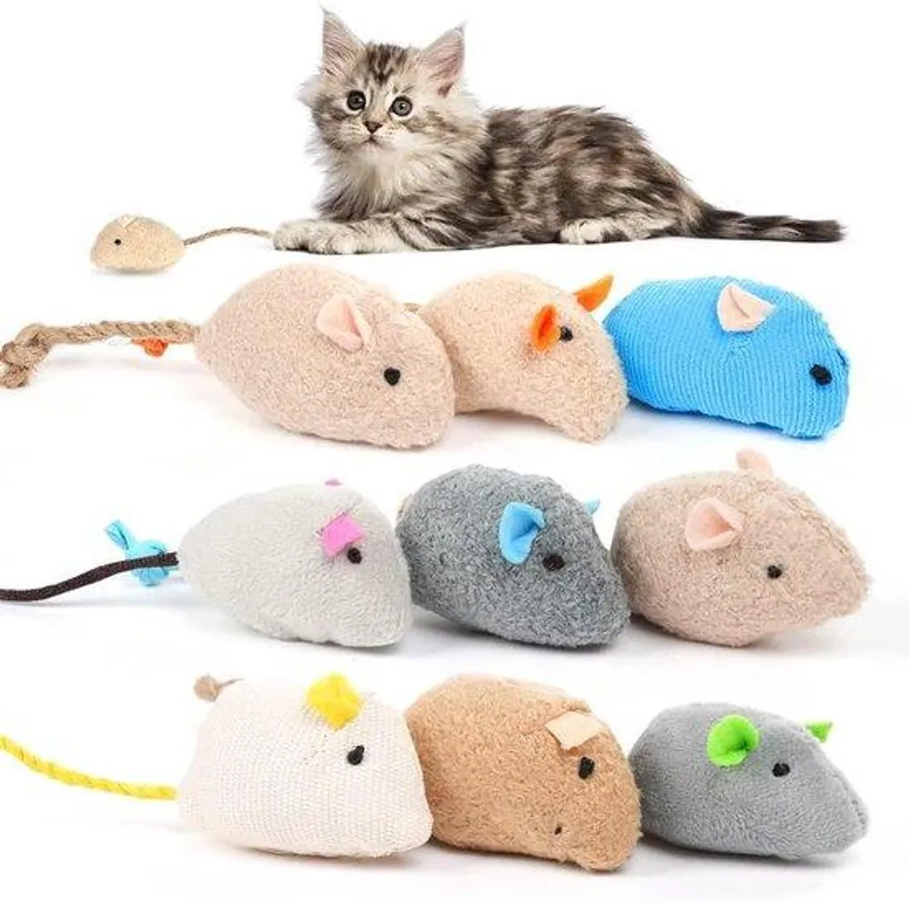 Souris en catnip pour chats - Lot de 9 jouets résistants en textile doux