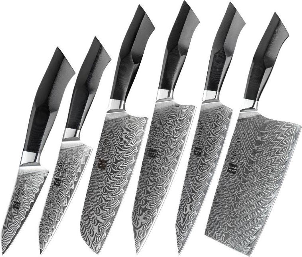 XinZuo - 6-teiliges Damast-Messerset - B32 Feng Serie