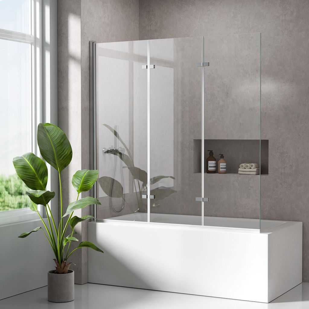 S'AFIELINA Paroi de douche pliante 130x140cm Paroi de Image du produit 