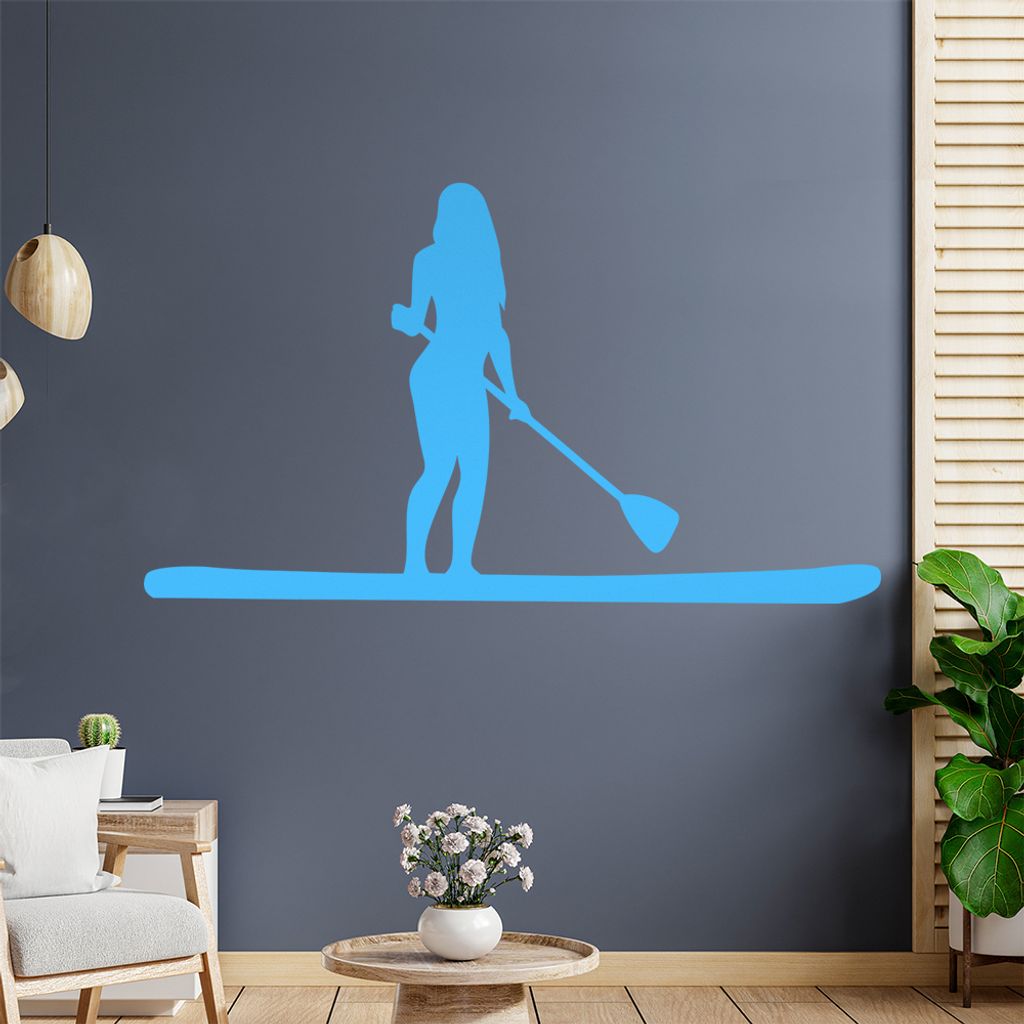 Stand Up Paddling Figur Wandtattoo Wandaufkleber Wall Sticker - Dekoration, Küche, Wohnzimmer, Schlafzimmer, Badezimmer