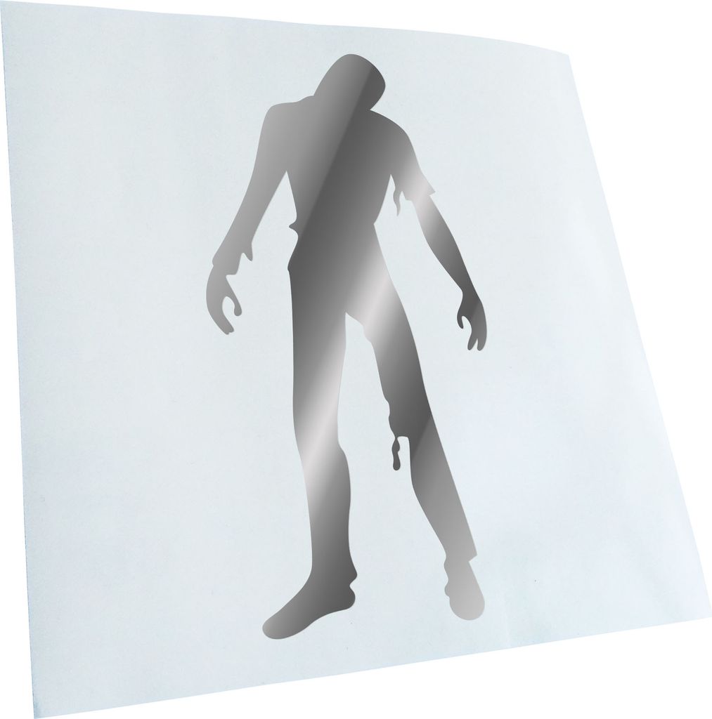 Kiwistar - Autoaufkleber - chrom - 30 x 14 cm - Zombie - Heckscheibenaufkleber - Aufkleber für Auto Kfz Fahrrad, LKW, Truck Mofa