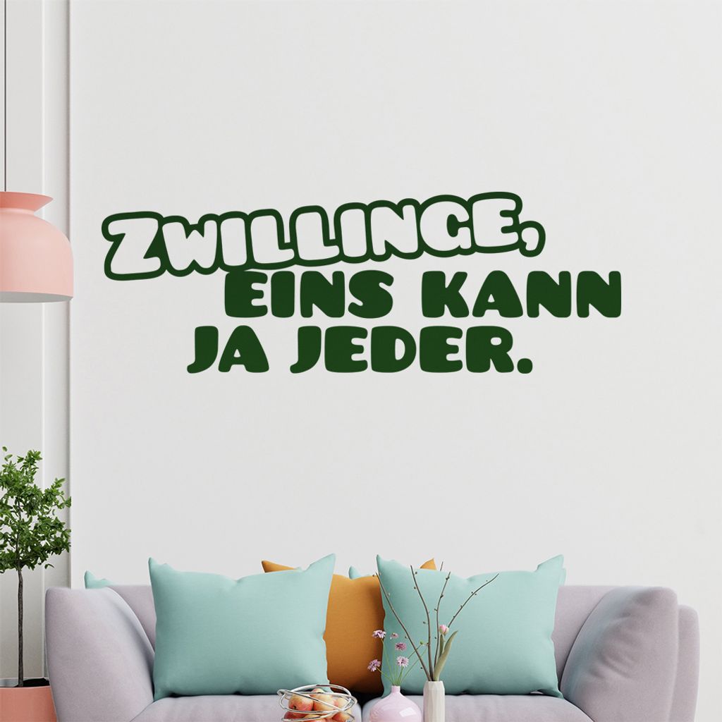 KIWISTAR Zwillinge, eins kann ja jeder - Geschwister Sternzeichen Wandtattoo in 6 Größen - Wandaufkleber Wall Sticker - Dekoration, Küche, Wohnz...