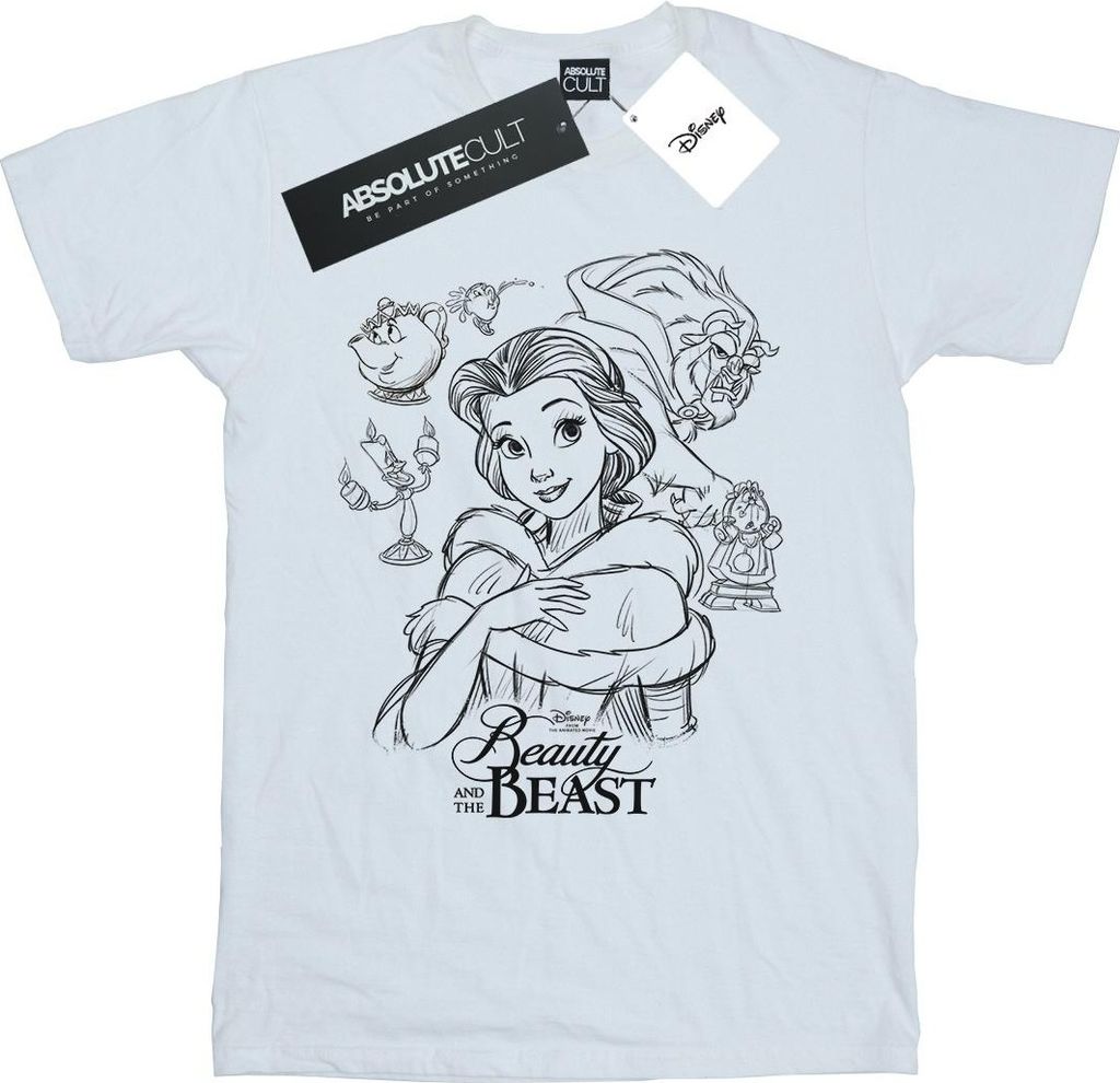 Disney - "Beauty And The Beast" T-Shirt für Damen BI42902 (L) (Weiß)