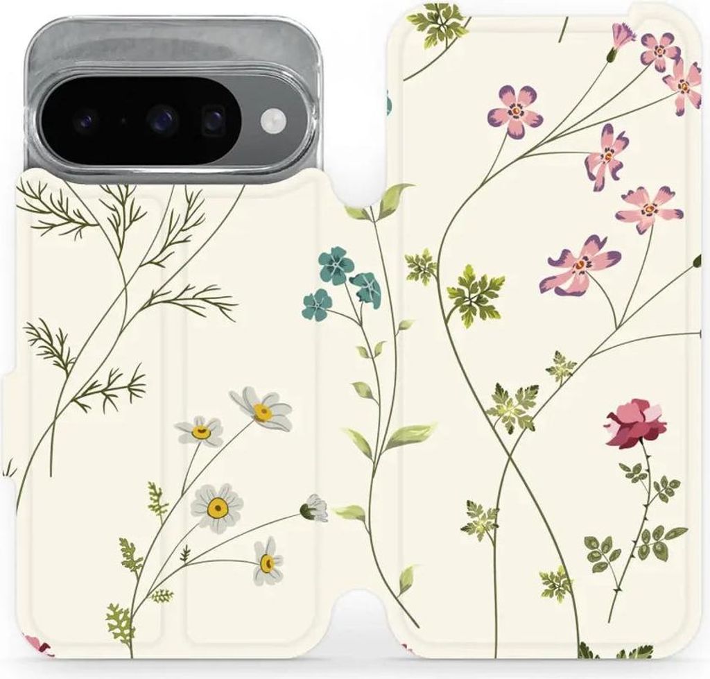 Handyhülle mit klappe für Pixel 10, Mobiwear Book, Feldblumen
