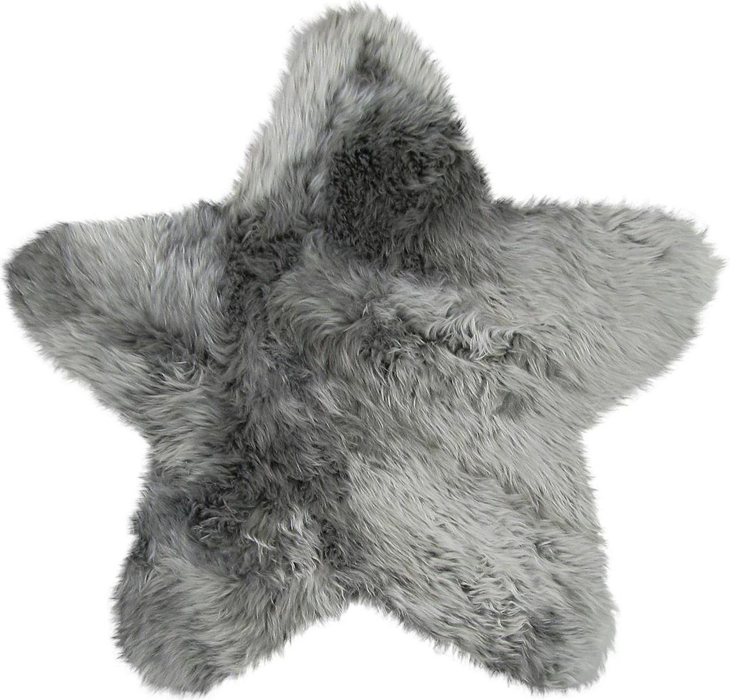 Heitmann Felle Lammfell Motiv 'Stern' Rückseite unterfüttert, Farbe Grau 1207GR