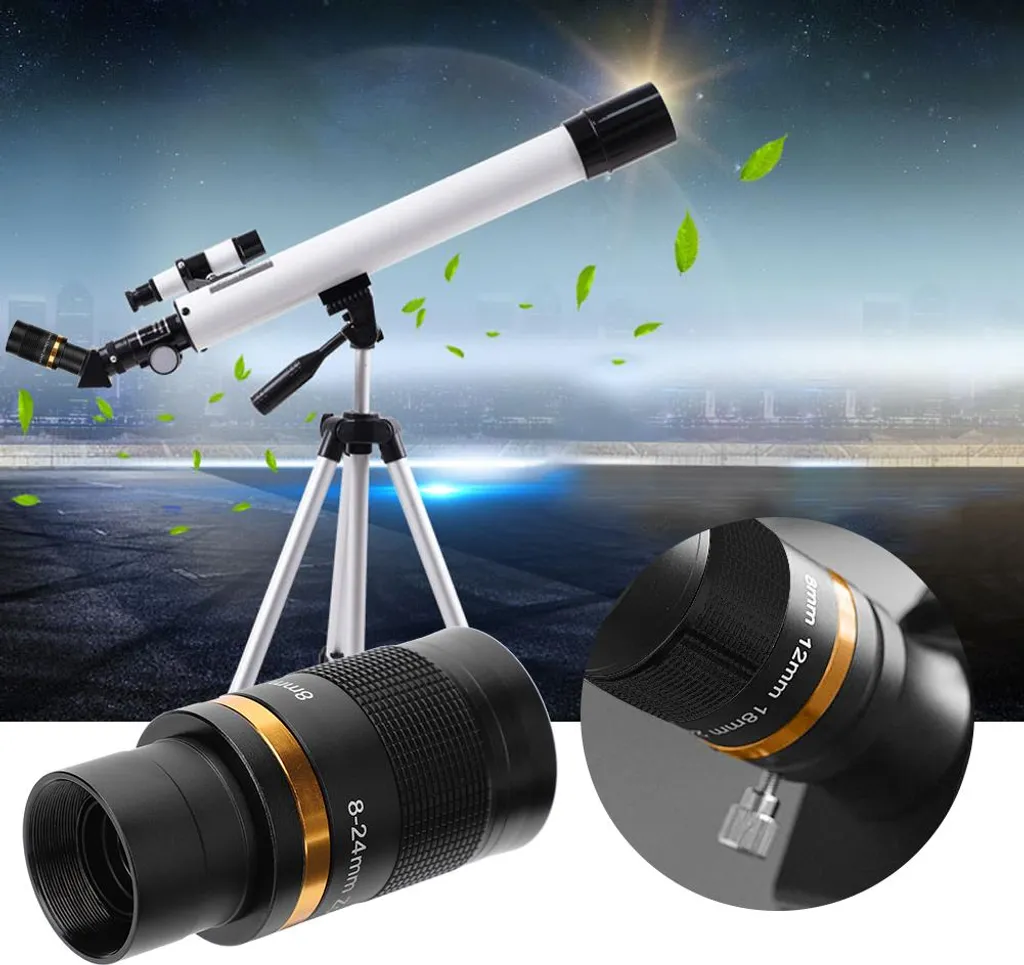 Oculaire à zoom continu 8-24 mm noir pour observation astronomique