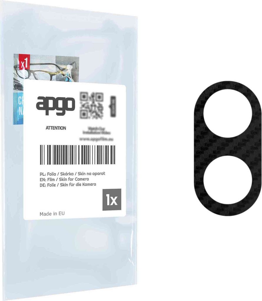 apgo Objektivschutz-Folie, Kameraschutz kompatibel mit Tecno F2 LTE, Carbon-Imitation, Rückseite Schutzfolie für Kamera-Insel, Hinten Folie, krat...