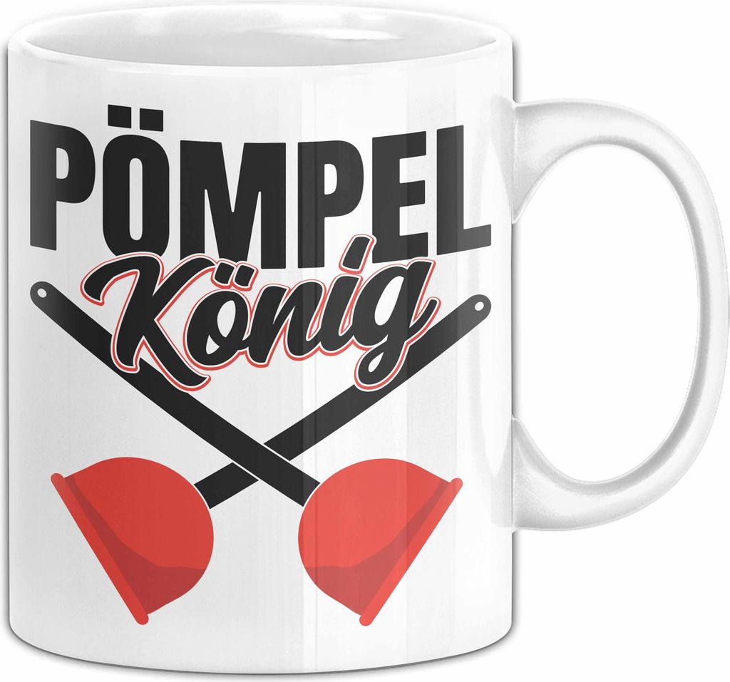 Klempner Tasse Geschenk Pömpel König Gas Wasser Heizung Klempner Installateur (Weiß)