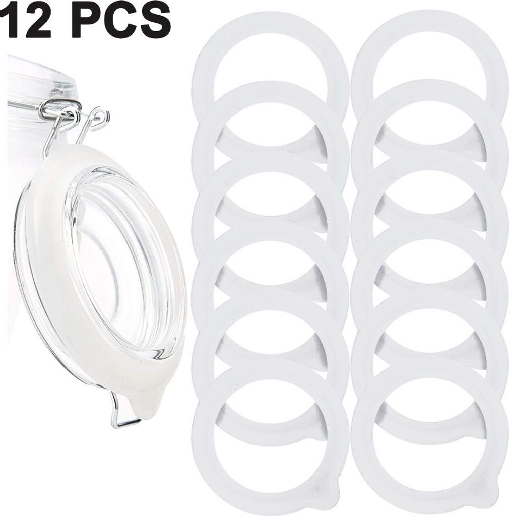 12 Silikon-Dichtungsringe als Ersatz für Einmachgläser mit normaler Öffnung