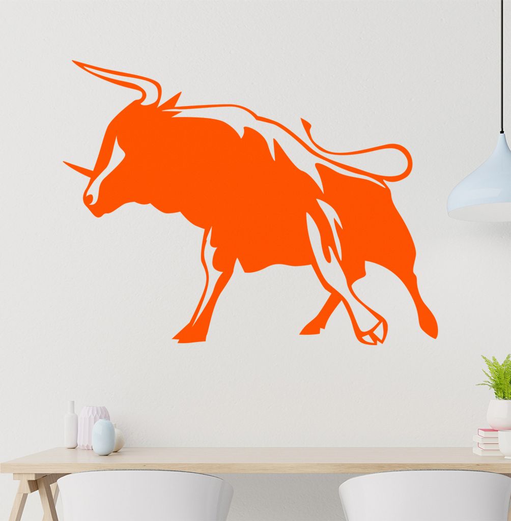 Stier Wandtattoo in 6 Größen - Wandaufkleber Wall Sticker - Dekoration, Küche, Wohnzimmer, Schlafzimmer, Badezimmer