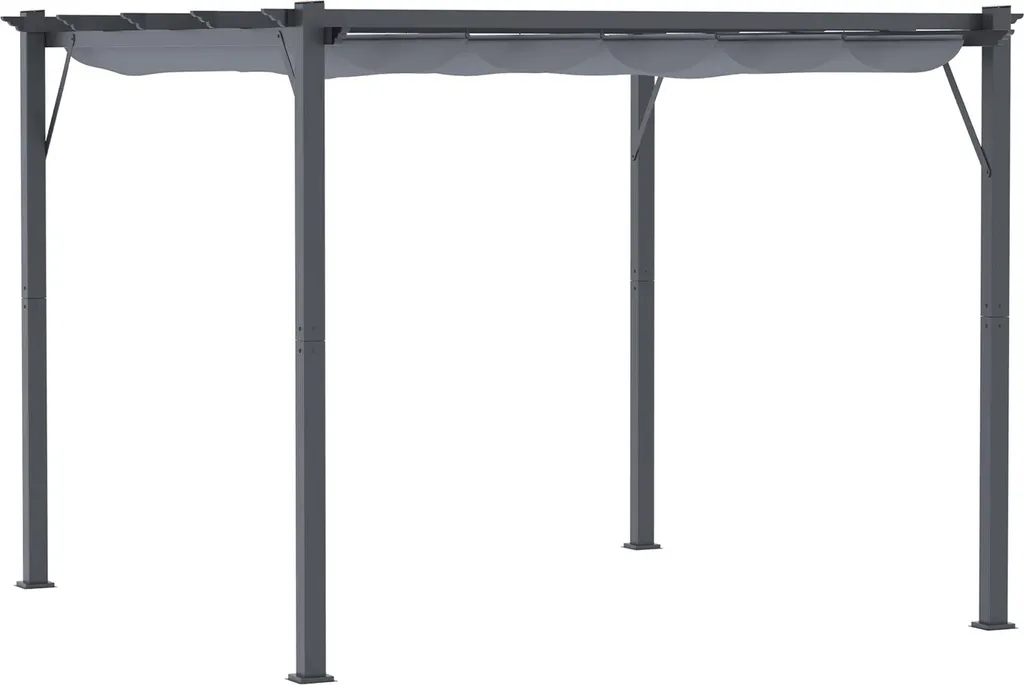 Pergola Anti-UV 3x3m Toit Rétractable contre la Chaleur Gris Anthracite
