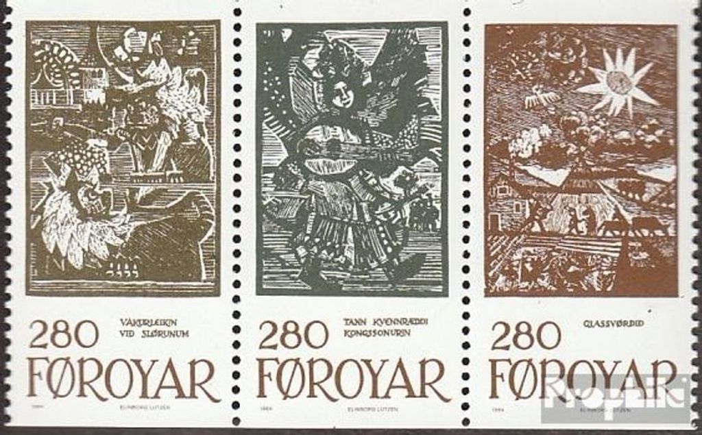 Briefmarken Dänemark - Färöer 1984 Mi W8 (kompl.Ausg.) Produktbild 