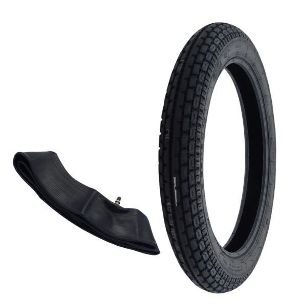 Heidenau K34 Vintage Motorradreifen + Schlauch 3.50-18 62S TT - Block-Rillenprofil