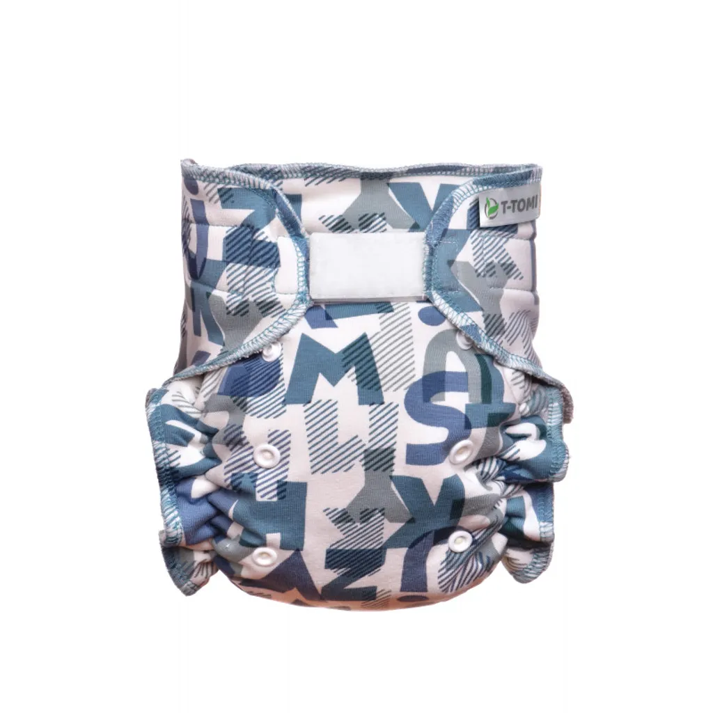 Couche-culotte kit de change velcro vert alphabet pour bébé actif et mobile