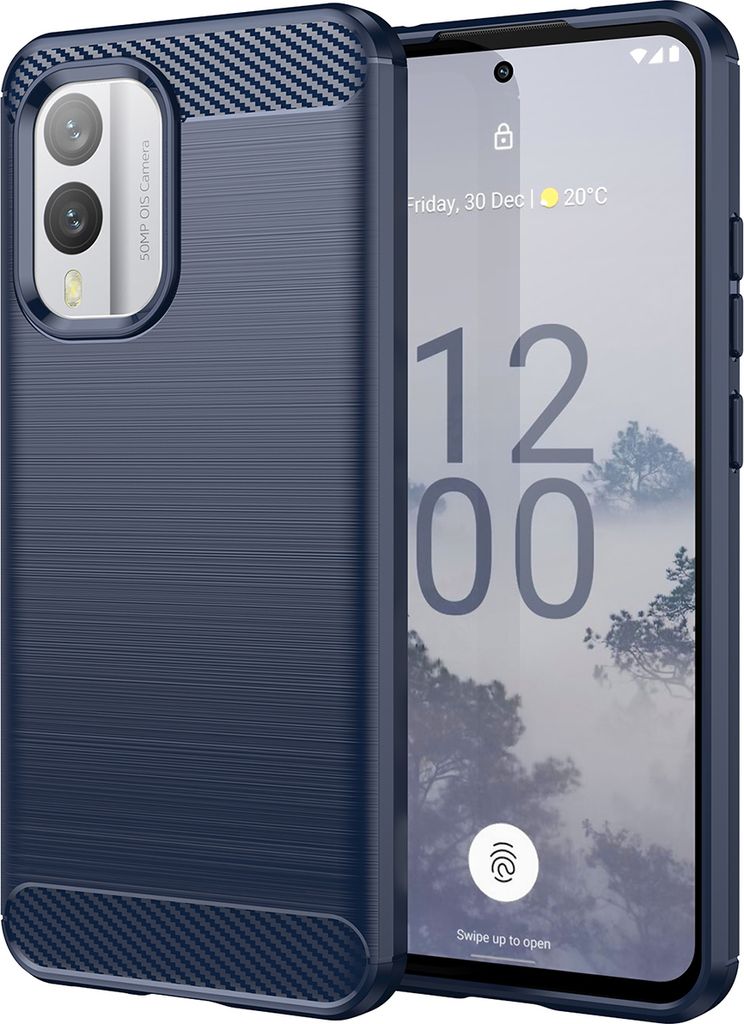 Nokia X30 Hülle, Carbon-Faser TPU Silikon Stoßfest Produktbild 