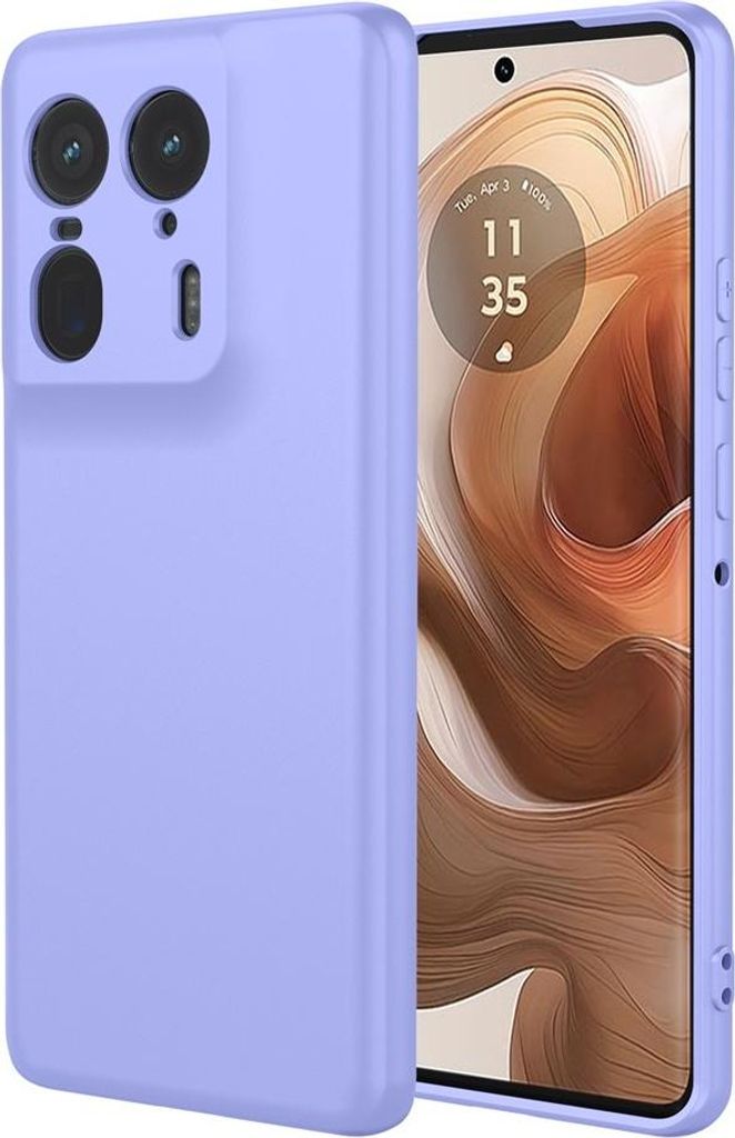 Hülle für Motorola Edge 50 Ultra - Phonesta Soft Silk Silikon Back Cover - Lila